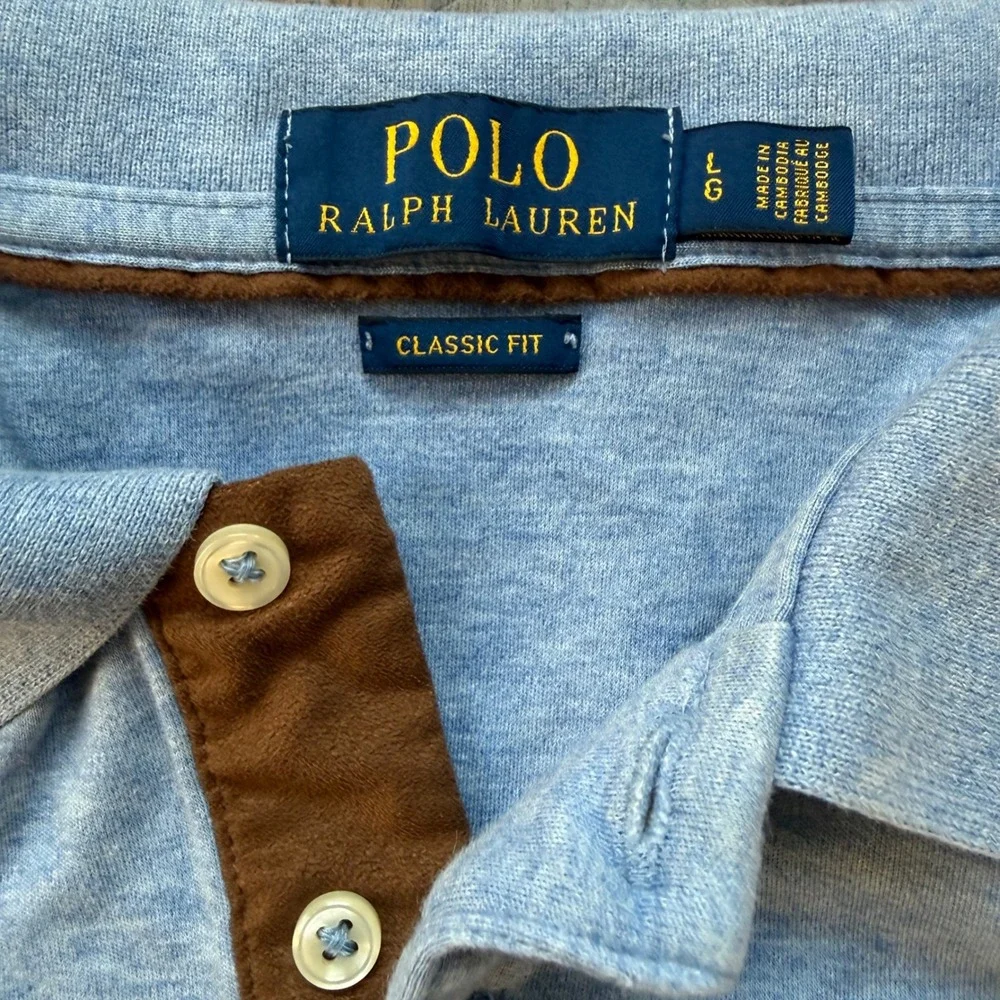 Polo Ralph Lauren Long Sleeve Polo Mens Large Blue Excellent Classic Fit Cotton